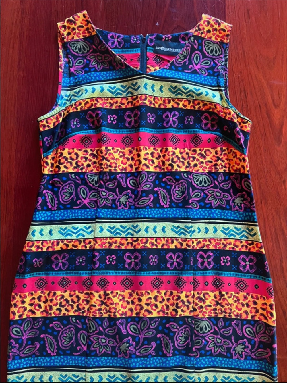 Vintage Sag Harbor Mixed Print Maxi Dress Size 12